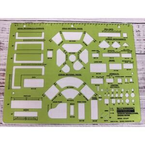 Berol Rapidesign Interior Design Living and Dining Room R-718 Template